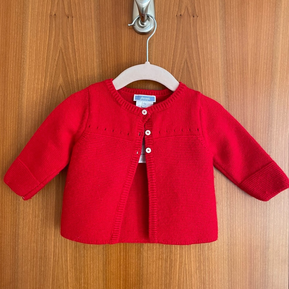 Jacadi 6m Red Cardigan